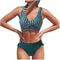 Mulheres Sexy Flower Printing Backless Bikini Duas peças Swimwear Swimsuit Beachwear Set