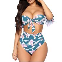 Mulheres Sexy Swimwear Plus Size Floral Printing Split Swimsuit Bikini Mulheres Sexy Swimwear Plus Size Floral Printing Split Swimsuit Bikini