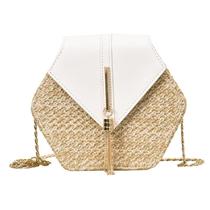 Mulheres Straw Handbag Mulit Style Hexágono Moda Rattan Bag S