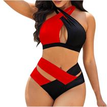 Mulheres Swimwear Ladies Printing Beachwear Conjunto de biquíni Split Swimsuit