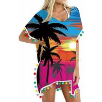 Mulheres Trim Kaftan Chiffon Tassels Swimwear Praia Solto Biquíni Cover Up Tops