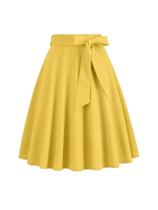 Mulheres verão midi saia longa sólida elegante faldas cintura alta uma linha 50s saias de balanço