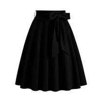 Mulheres verão midi saia longa sólida elegante faldas cintura alta uma linha 50s saias de balanço