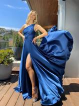 Mulheres vestido de festa vestidos de festa para mulheres long-Blue S - generic