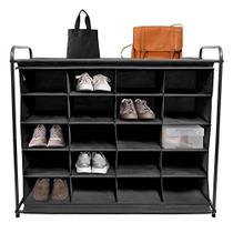 MULISOFT 5-Tier Shoe Cubby com armazenamento de 20 grades, sapateira