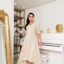 Mullet Malha Lese Moda Evangélica Vestido Longo - Fashion