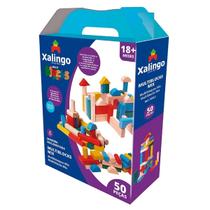 Multi blocks mix em madeira com 50 peças - xalingo - 52832