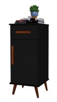 Multi Buffet aparador Balcão Bucareste retrô 1 gaveta alto cor Preto fosco
