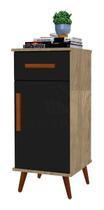 Multi Buffet Aparador Bucareste Retrô 1 Gaveta Amêndoa Preto