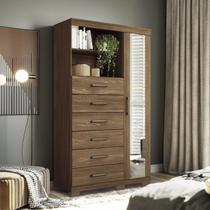 Multi-cômoda 1 Porta 6 Gavetas Marabá com Espelho e Pés