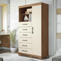 Multi-Cômoda 1 Porta 6 Gavetas Marabá com Pés