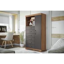 Multi-Cômoda 1 Porta 6 Gavetas Marabá com Pés