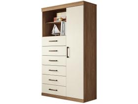 Multi Comoda Maraba 1 Porta 6 Gavetas Jatoba Areia Santos Andira