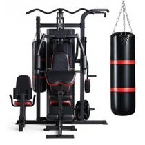 Multi Estação Musculação Bonafit 4 Frentes Completa Academia 75kg Premium com Saco de Boxe