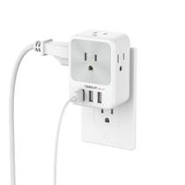 Multi Plug Outlet Splitter com USB, TESSAN 4 Elétrica O