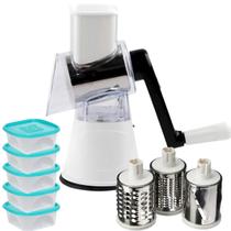 Multi Ralador Fatiador 3 em 1 Com 5 Potes Herméticos