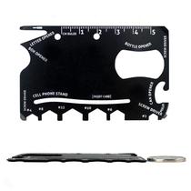 Multi Tool De Carteira 18 Em 1 Cartão De Aço Para Sobrevivência Em Selva E Cidade Tático Par