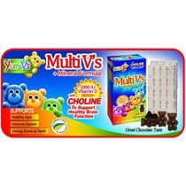 Multi-V Plus Fórmula Multi-Mineral Chocolate ao Leite 60 Mastigáveis da Dulce Probiotics (pacote com 2)