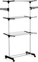 Multi varal de chão com bandejas e 3 andares Com Cabideiro- Preta Multi varal de chão com bandejas e 3 andares Com Cabideiro- Preta