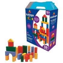 Multiblocks Blocos Montar Infantil De Madeira Colorido 50 Peças - Xalingo