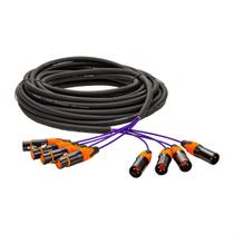 Multicabos Com Conectores XLR 4 Vias - Profissional 13 Metros