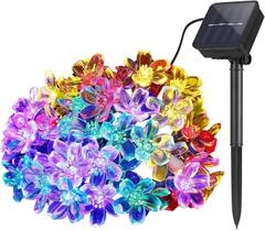 Multicolor 21 pés 50 LED Blossom Waterproof Outdoor Solar String Fairy Light Luzes movidas a energia solar para casa, jardim, quintal, paisagem, dia de Natal, festa Multicolor 21 pés 50 LED Blossom Waterproof Outdoor Solar String Fairy Light Luzes movidas a energia solar para casa, jardim, quintal, paisagem, dia de Natal, festa