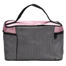 MulticolorBK Square Bow Stripe Saco cosmético (tamanho único)