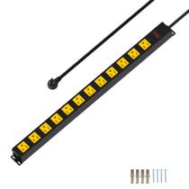 Multicontacto metálico OKCHILD con 12 salidas y protector contra sobretensiones, cable de 4.5 m