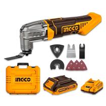 Multiferramenta Oscilante A Bateria CMLI20228 Ingco 20V Com 6 Velocidades Até 20000RPM Ângulo de Oscilação 3.2 Graus Com Bateria 2.0Ah e acessórios