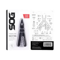 Multiferramenta SOG PowerLitre 19 Em 1, Mini Alicate Multifuncional Dobrável Com Faca, Tesoura,