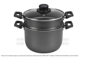 Multiflon Cozi Vapor Cuscuzeira Aluminio Antiaderente Preto