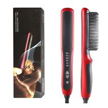 Multifuncional escova de alisamento cabelo elétrico encrespador de cerâmica pente alisador de cabelo escova modelagem al