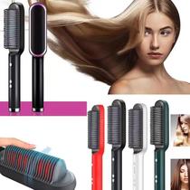 Multifuncional escova de cabelo reto alisamento ferramentas estilo e alisamento escova profissional alisador de cabelo - ESCOVA ALISADORA