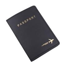 Multifuncional Travel Passport Holder PU Leather Case Cover Slim Credit Card ID Wallet Organizer for Women Men - Black