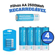 Multilaser Cb052 Pilhas Recarregáveis Aa 2500mah 4 Unidades