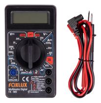 Multímetro Digital a Bateria 9V com Cabos Medidores FoxLux Multímetro Digital a Bateria 9V com Cabos Medidores FoxLux