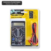 Multímetro Digital AR0235 Portátil Display LCD Sonoro Prova Diodo Transistor 1000V Preto