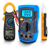 Multimetro Digital + Caneta Tensão +Alicate Amperimetro Kit