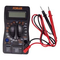 Multímetro Digital com Testador para Cabos RJ e Bipe Foxlux Multímetro Digital com Testador para Cabos RJ e Bipe Foxlux