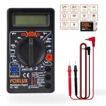 Multímetro Digital Foxlux com Medição de Tensão, Corrente e Resistência, Ideal Para Manutenção Doméstica e Profissional Multímetro Digital Foxlux com Medição de Tensão, Corrente e Resistência, Ideal Para Manutenção Doméstica e Profissional