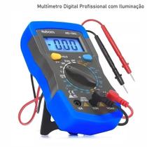 Multímetro Digital Profissional Iluminação Bipe + Bateria e Pontas COMPLETO