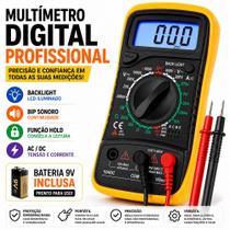 Multímetro Digital Profissional Portátil com Cabo Caneta Multi Medição Voltagem Display LCD Multímetro Digital Profissional Portátil com Cabo Caneta Multi Medição Voltagem Display LCD