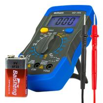 Multímetro Digital Profissional Portátil Display Iluminado Alerta Sonoro Ponteira Testagem - Exbom