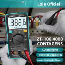 Multímetro Digital ZOYI ZT100 Com 4000 Contagens, Testador Elétrico Automotivo, ESR, Capacitância,