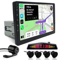 Multimídia 1 Din 9 Polegadas + Câmera + Sensor Ré Preto Fosco Peugeot 306 Espelhamento