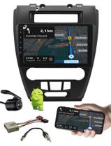 Multimidia 10" Android Fusion 2009 a 2012 Comando Volante Android Auto CarPlay + Câmera de Ré