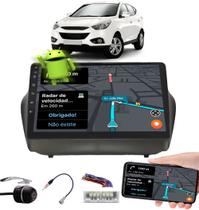 Multimídia 10" Polegadas Hyundai IX35 2010 em Diante Android Espelhamento GPS Bluetooth USB + Câmera de Ré + Chicote + Adaptador de Antena