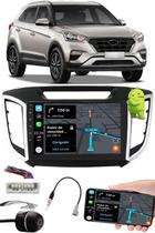 Multimídia 2 Din 9" Polegadas Android Creta 2016 Em Diante Espelhamento Bluetooth USB + Chicotes + Câmera Ré