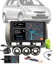 Multimídia 2 Din 9" Polegadas Android Fit 2003 até 2008 Espelhamento Bluetooth USB + Chicotes + Câmera Ré