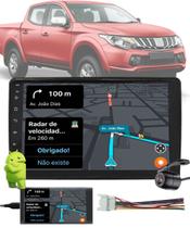 Multimídia 2 Din 9" Polegadas Android L200 Triton 2019 em Diante + Câmera de Ré + Moldura + Chicote